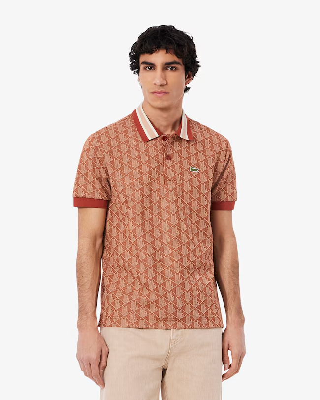 Polo Clássico Fit em Jacquard Monograma