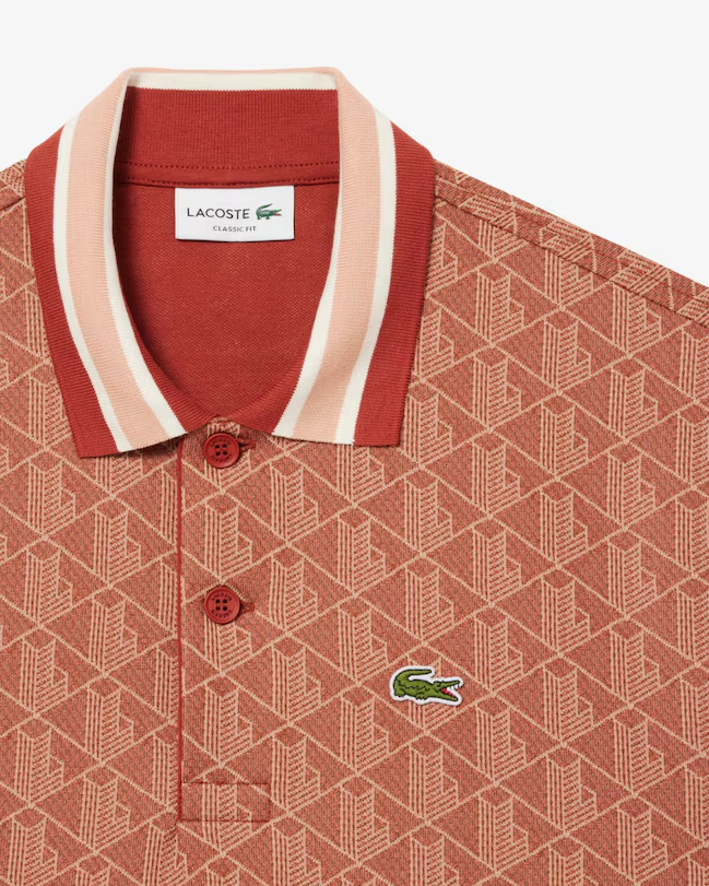 Polo Clássico Fit em Jacquard Monograma