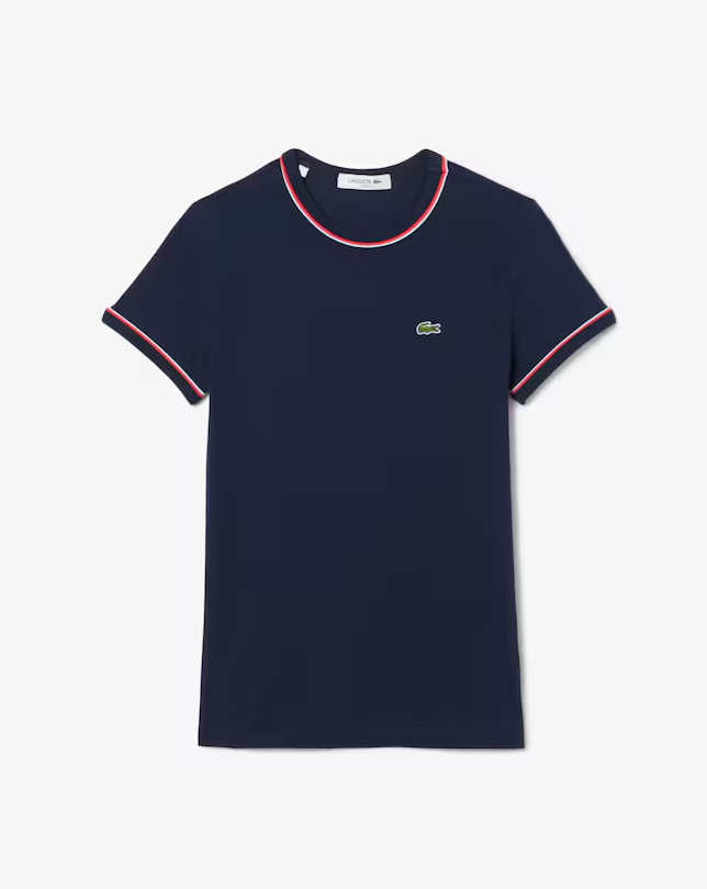 Camiseta de malha com detalhe contrastante