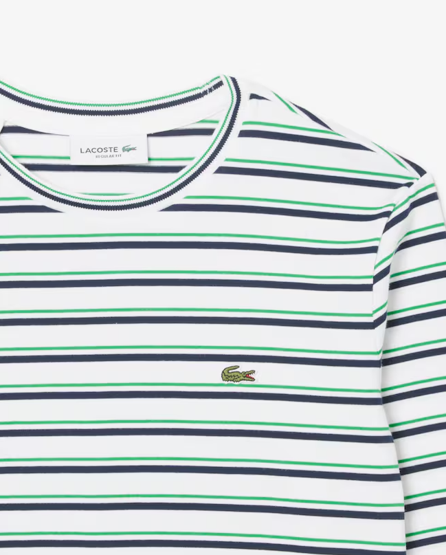 Camiseta de Algodão Listrada com Manga Longa