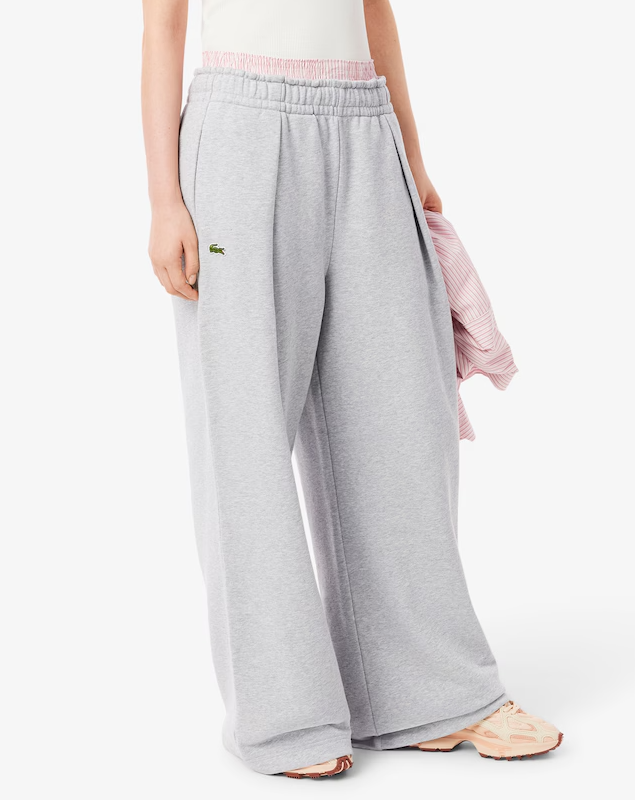 Calça de crocodilo com pregas de perna larga