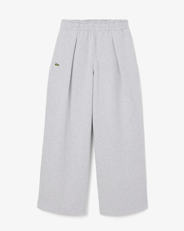 Calça de crocodilo com pregas de perna larga