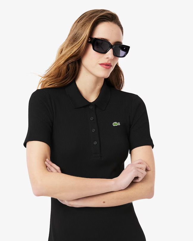 Vestido Polo Longo de Algodão Canelado