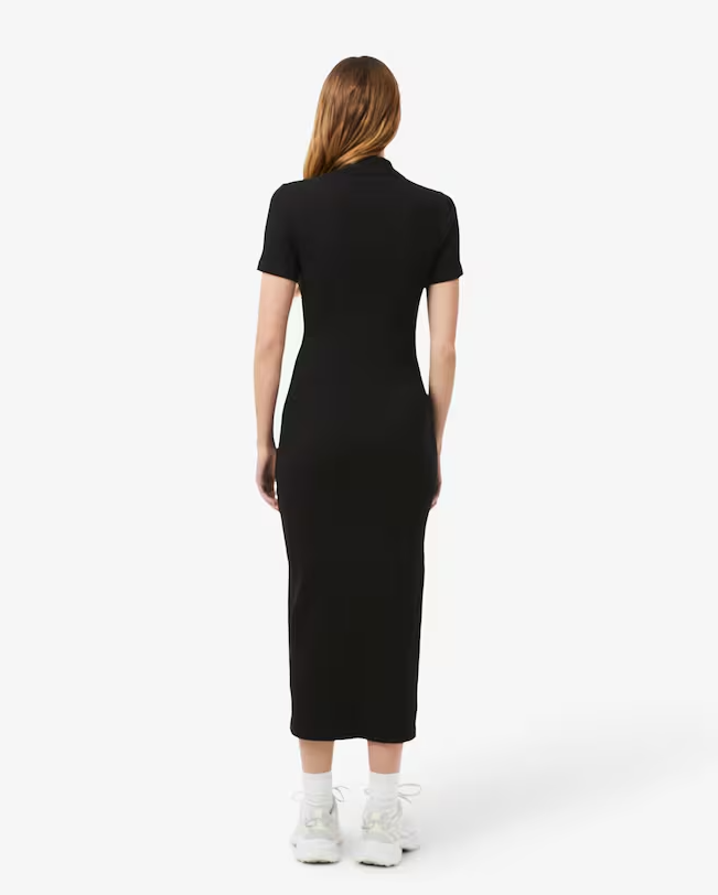 Vestido Polo Longo de Algodão Canelado