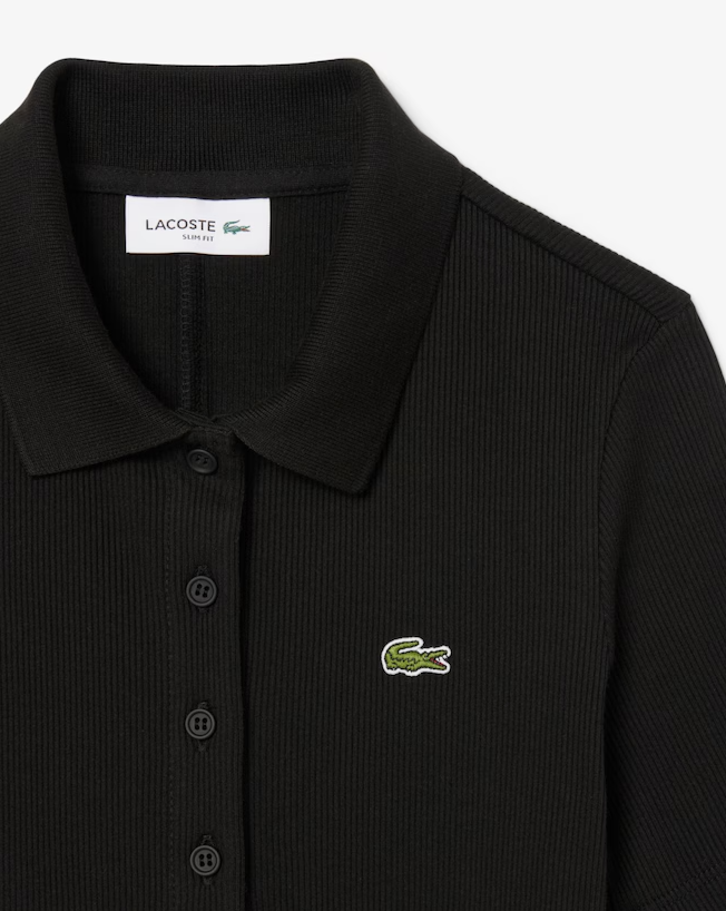 Vestido Polo Longo de Algodão Canelado