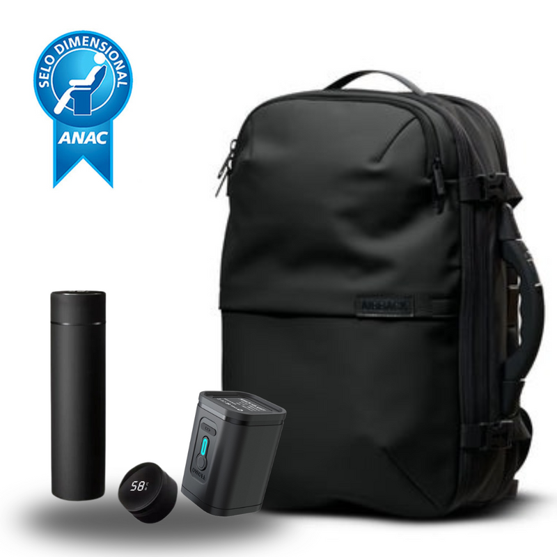 Mochila SuperBag  + Sistema de vácuo integrado + Garrafa Inteligente + Bomba de ar portátil (COD3)